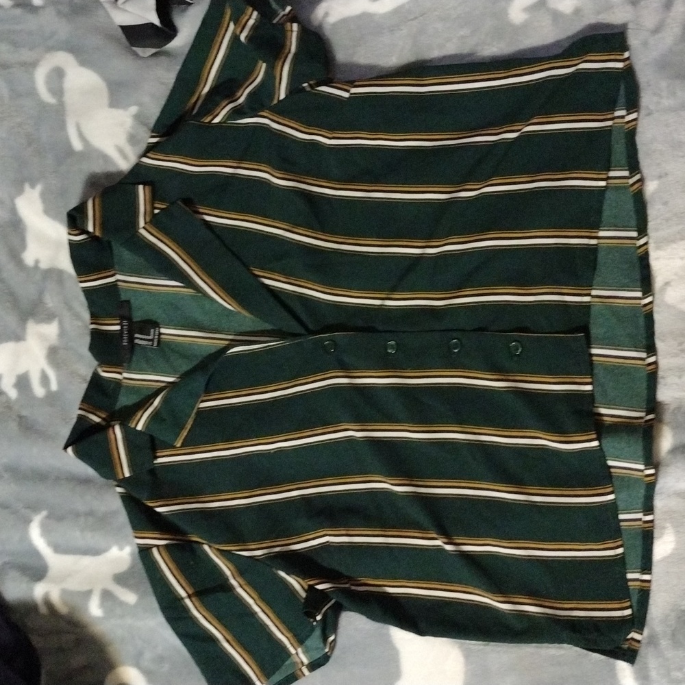 Forever 21 green striped shirt